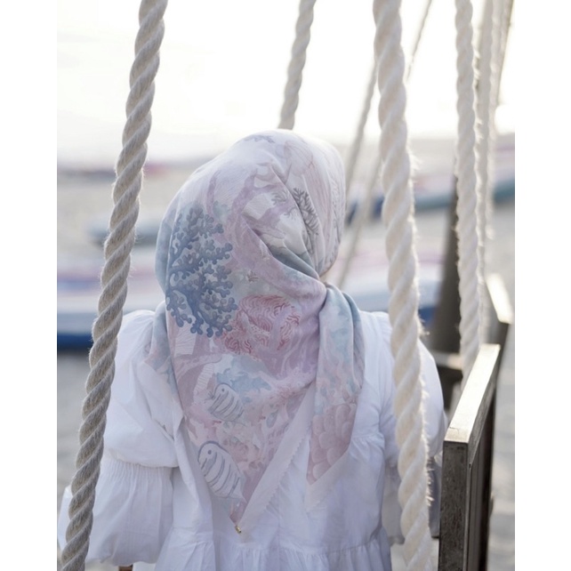 HIJAB Segiempat VOAL LASERCUT Lycbe