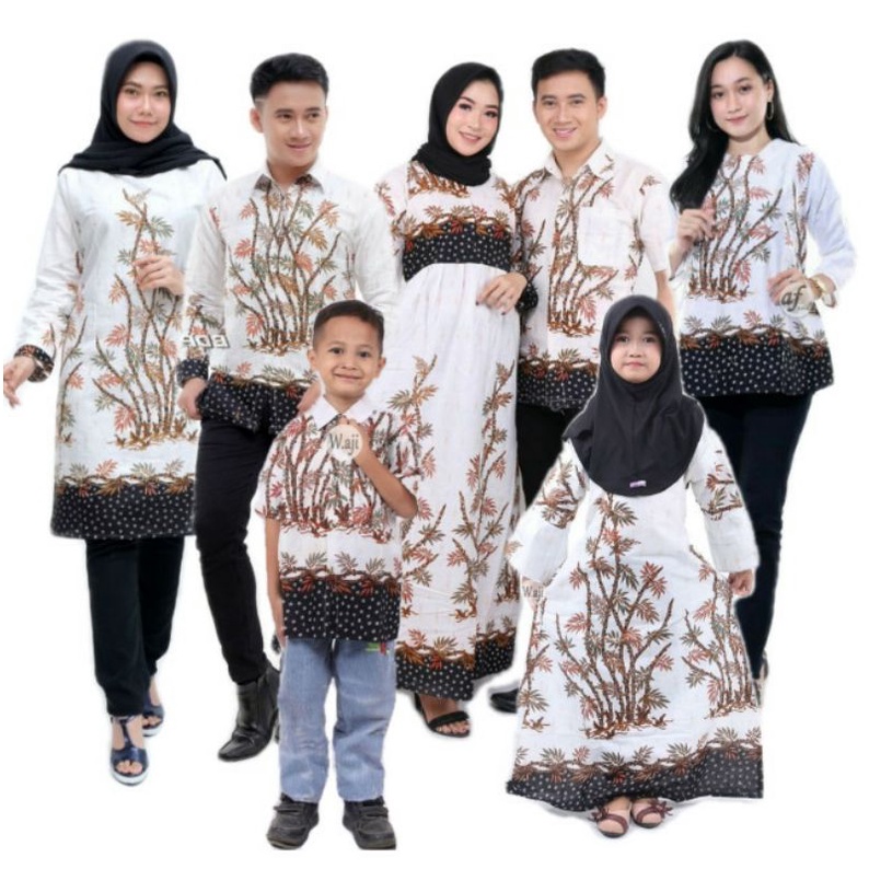 Grosir Baju Batik Couple Gamis Batik Keluarga Motif Bambu Putih Dengan Batik Anak Terbaru bbzkM0hQMKzbM0