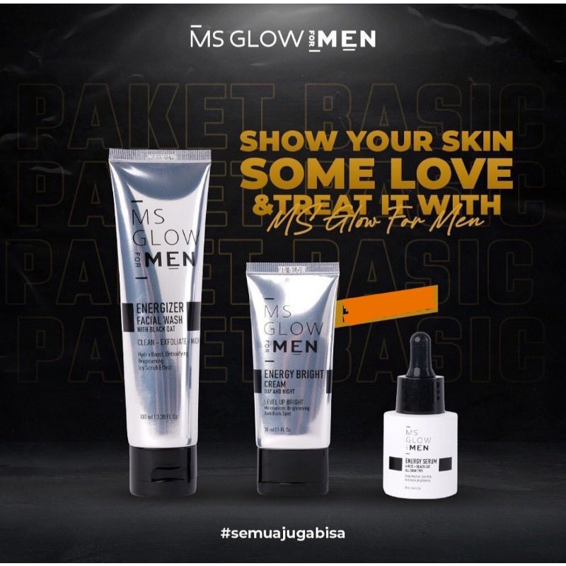 MS GLOW FOR MEN,PAKET BASIC FOR MEN,PAKET MS GLOW MEN,MS MEN