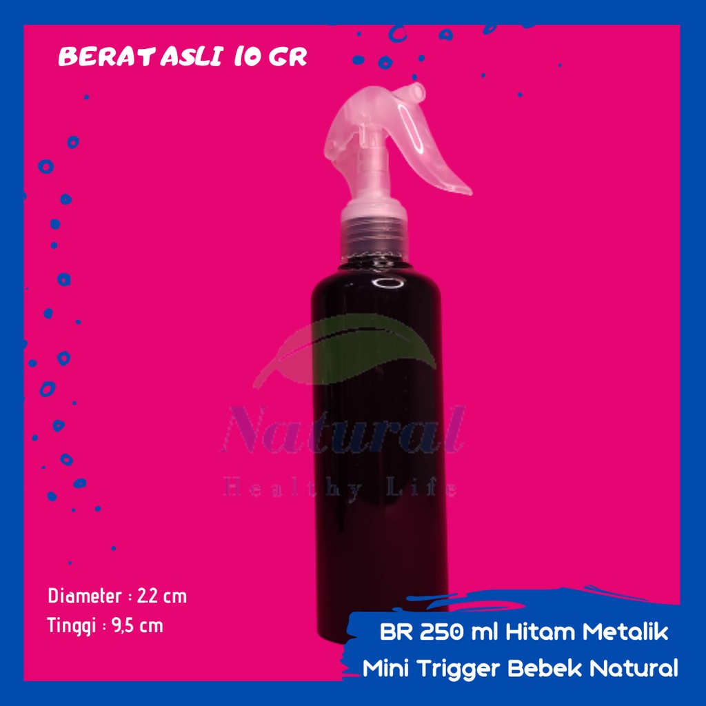 Botol 250ml BR Hitam PET Tebal Trigger Bebek