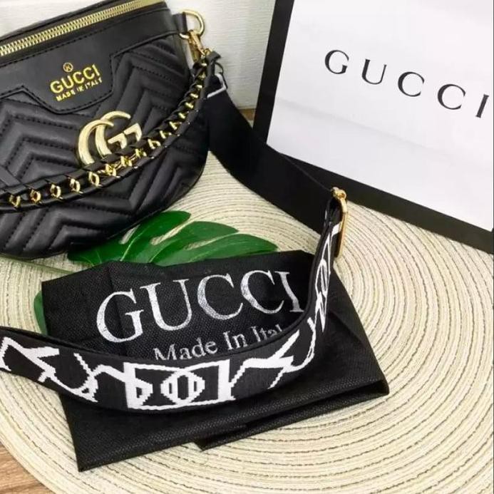 ✳ Waist Bag Wanita GG Model Terbaru Tas Pinggang Wanita Bordir Tas selempang wanita rantai depan ✾