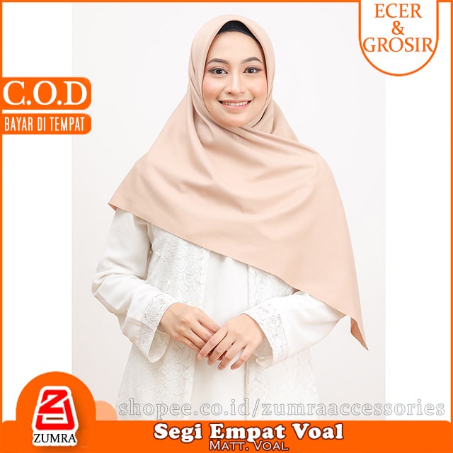 Hijab Segiempat Voal Paris Premium / Premium Basic Voal Square Anti Letoy