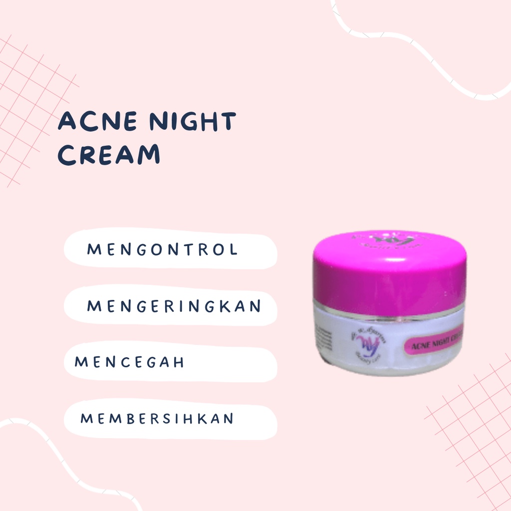 Night Cream Acne Bpom Dr. Widyarini Acne Night Cream Krim Malam Untuk Jerawat Kulit Wajah Berjerawat BONUS Hand Sanitizer &amp; FREE Packing Bubble Wrap