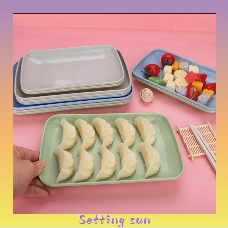 Piring Kecil Simple Longitudinal Piring Eat Snack Bread Cookie Bpa Free Plastic TN