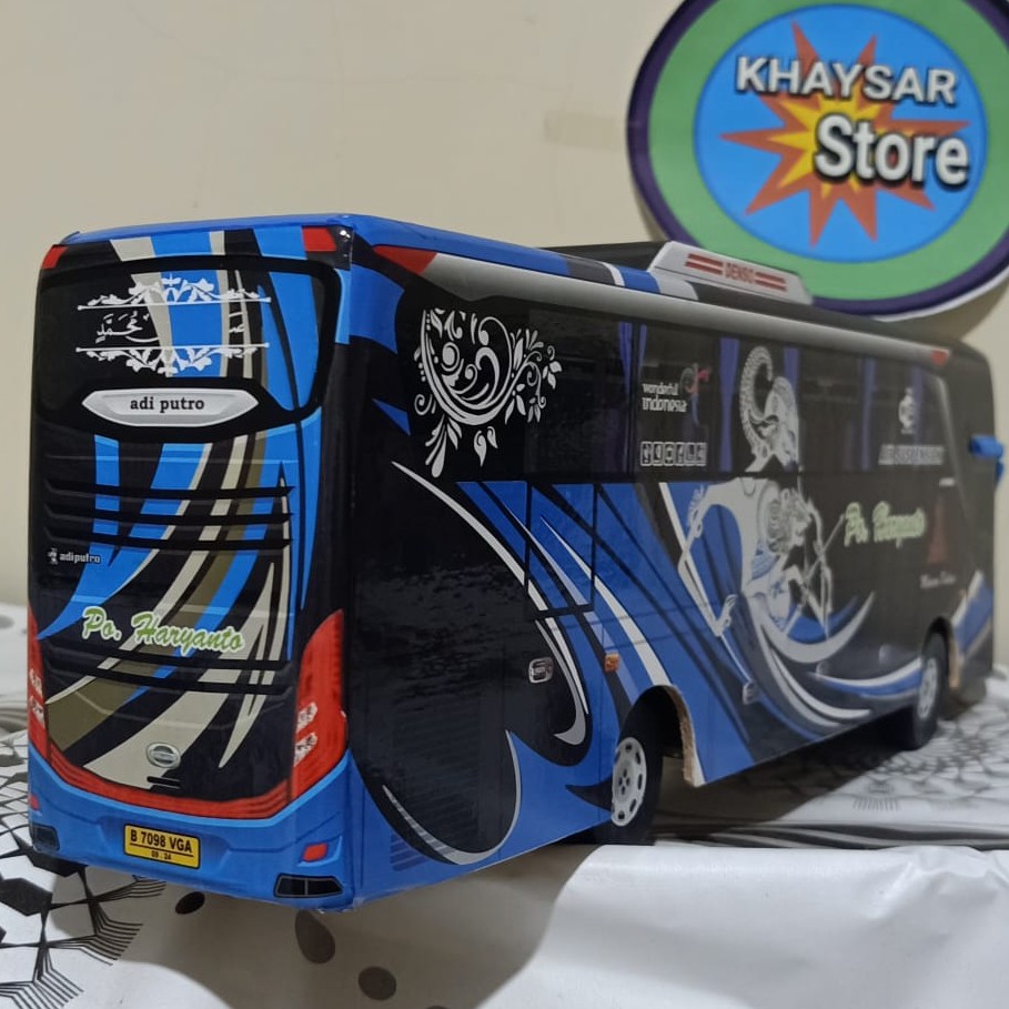 miniatur bus bis mainan bus bis shd haryanto jb3+ (BIRU)