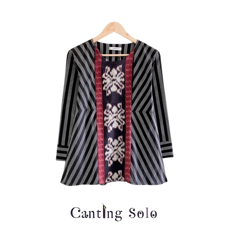 Batik samara Blouse Lurik Tenun Kerja Wanita Atasan Hijab Bumil Murah Bigsize