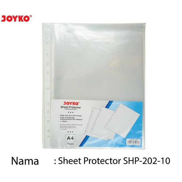 

Sheet Protector Pelindung Kertas Joyko SHP-202-10 Pocket File A4 10pcs