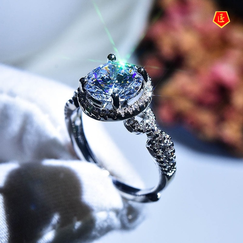 [Ready Stock]Simple Classic Fashion Moissanite Diamond Women's Ring