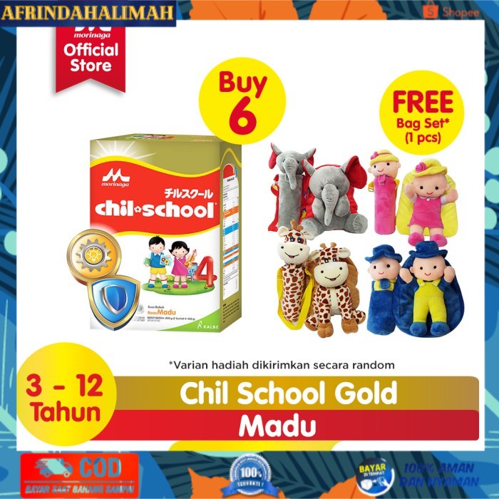 

{TERBARU} Buy 6 Morinaga Chil School Gold Madu 2x400gr Free Bag Set