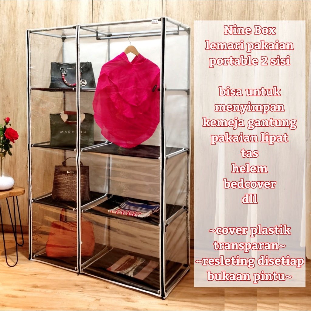 NINE BOX LEMARI GANTUNG PAKAIAN / LEMARI TAS / RAK GANTUNG / LEMARI PAKAIAN / RAK GANTUNG PAKAIAN DA
