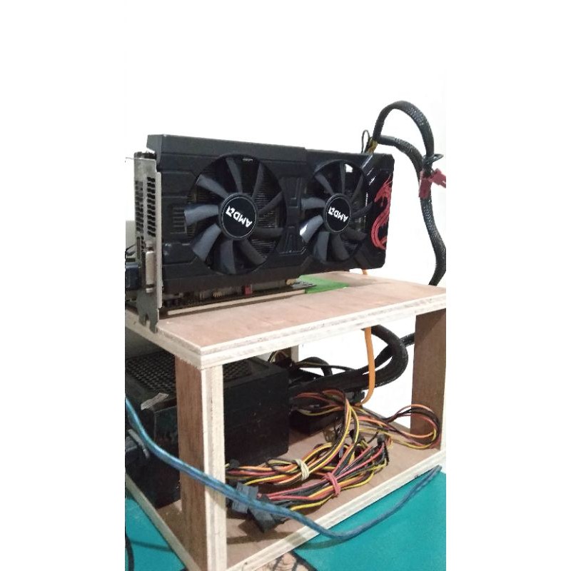 vga rx 570 4gb bukan bekas mining port lengkap ada backplate suhu adem
