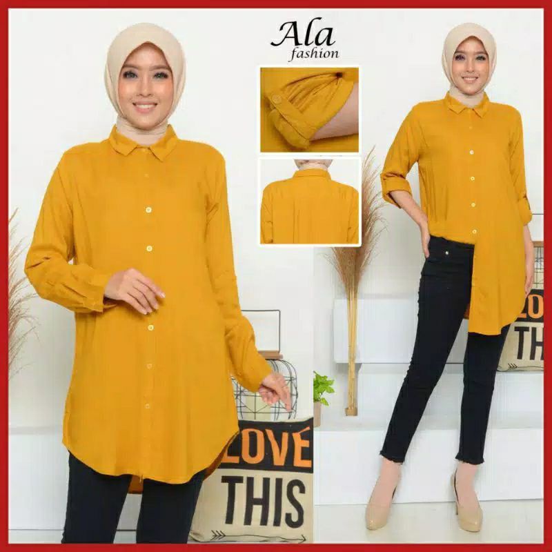 Tunik Jumbo Polos bahan wolfis