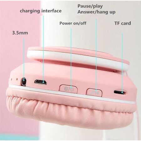 BRY11 / / Headset Bluetooth Bando B39 Macaron Headphone Tws Nirkabel, Headset Lipat Macaron LED Peredam Bising HIFI Stereo