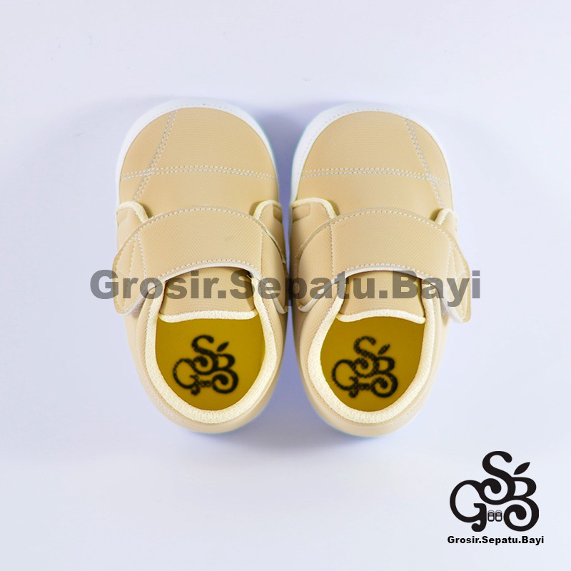 sepatu bayi baby shoes prewalker laki laki umur 2 sampai 14 bulan simple classy warna krem