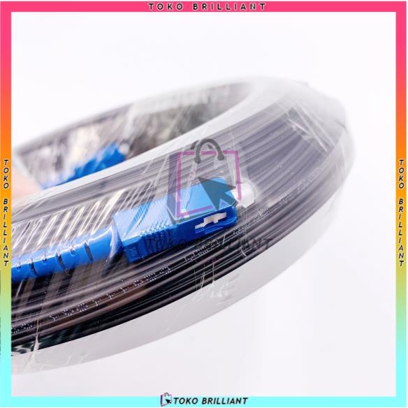 Kabel ftth dropcore precon fiber optik simplex single mode 1 core 100m atau 50m 1Core 3 Seling