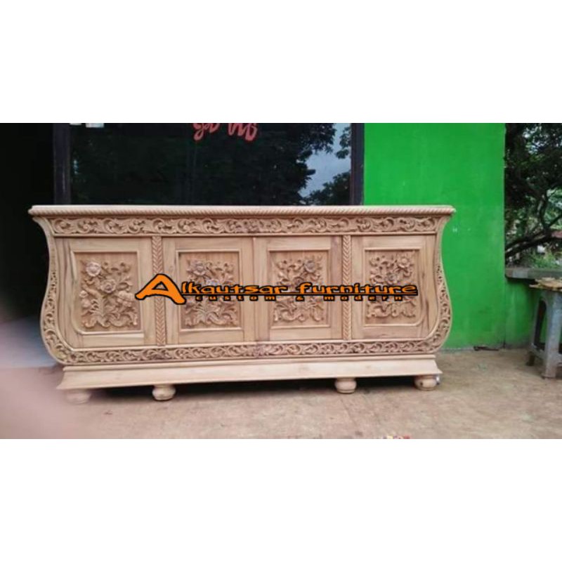 lemari jati / bufet ukir jati / bufet tv / kabinet