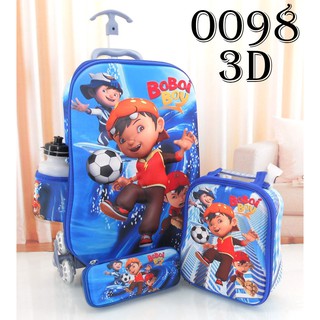 Tas Sekolah Anak Tk Sd Tas Troli Trolley 3 Dimensi Boboboy 3d 4 In 1 0098