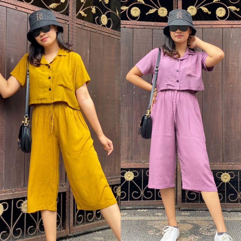 BEFAST - ZEC OOTD Setelan Winter / One Set Crop Sinta RAYON DIAMOND / Set Wanita Terbaru 2022 / Setelan Kekinian Remaja Wanita / Set Polos Casual / Terlaris / Fashion Wanita Modis