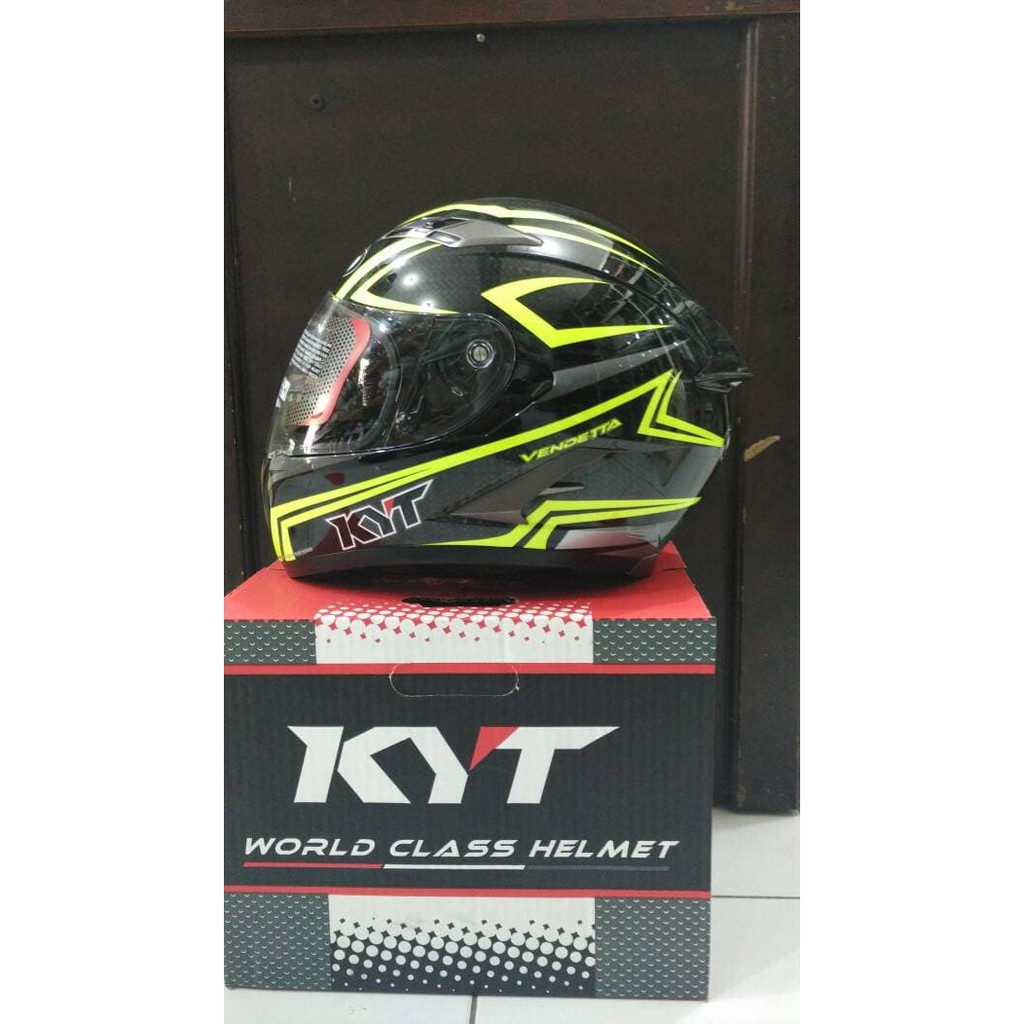 Helm KYT Vendetta 2 Carbon Vendeta Fluo Full Visor Original