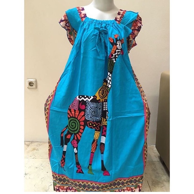 Daster rayon jerapah biru muda