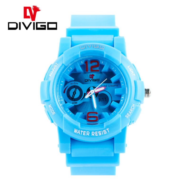 (Grosir)Jam Tangan Wanita Divigo Adjust Anti Air/Water Resist Strap Rubber/Karet(Terima Cod)