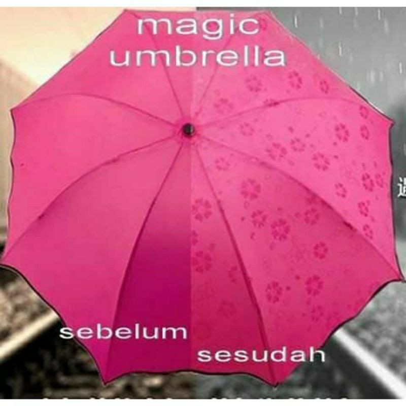 Payung Lipat Umbrella Payung Magic 3D  Payung Ajaib Dengan Motif Yang Muncul ketika Basah