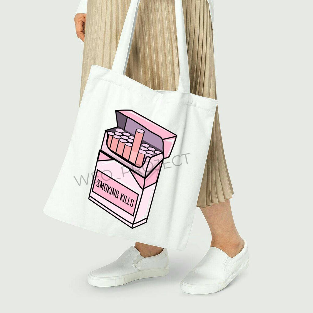 TOTE BAG KANVAS MURAH / TOTE BAG WANITA / TOTE BAG MOTIF GAMBAR KEKINIAN