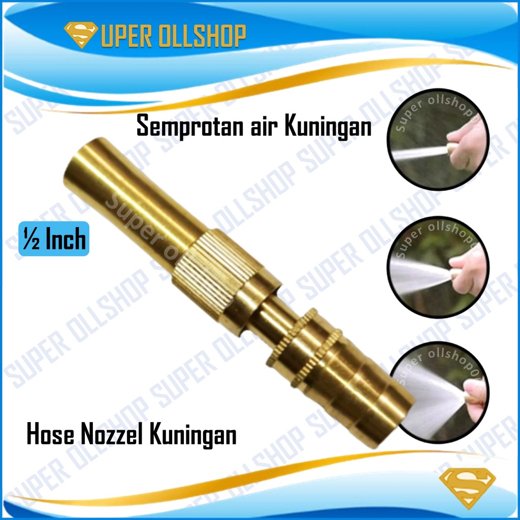 Semprotan Air Lurus Kuningan / Semprotan Air Taman / Semprotan motor - Semprotan mobil / Semprotan Air Lurus Hose Nozzel Kuningan