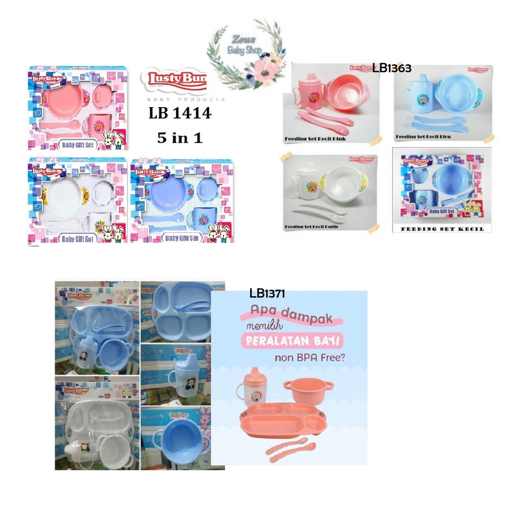 Lusty Bunny LB1363 (Kemasan Plastik) Feeding Set BEST SELLER