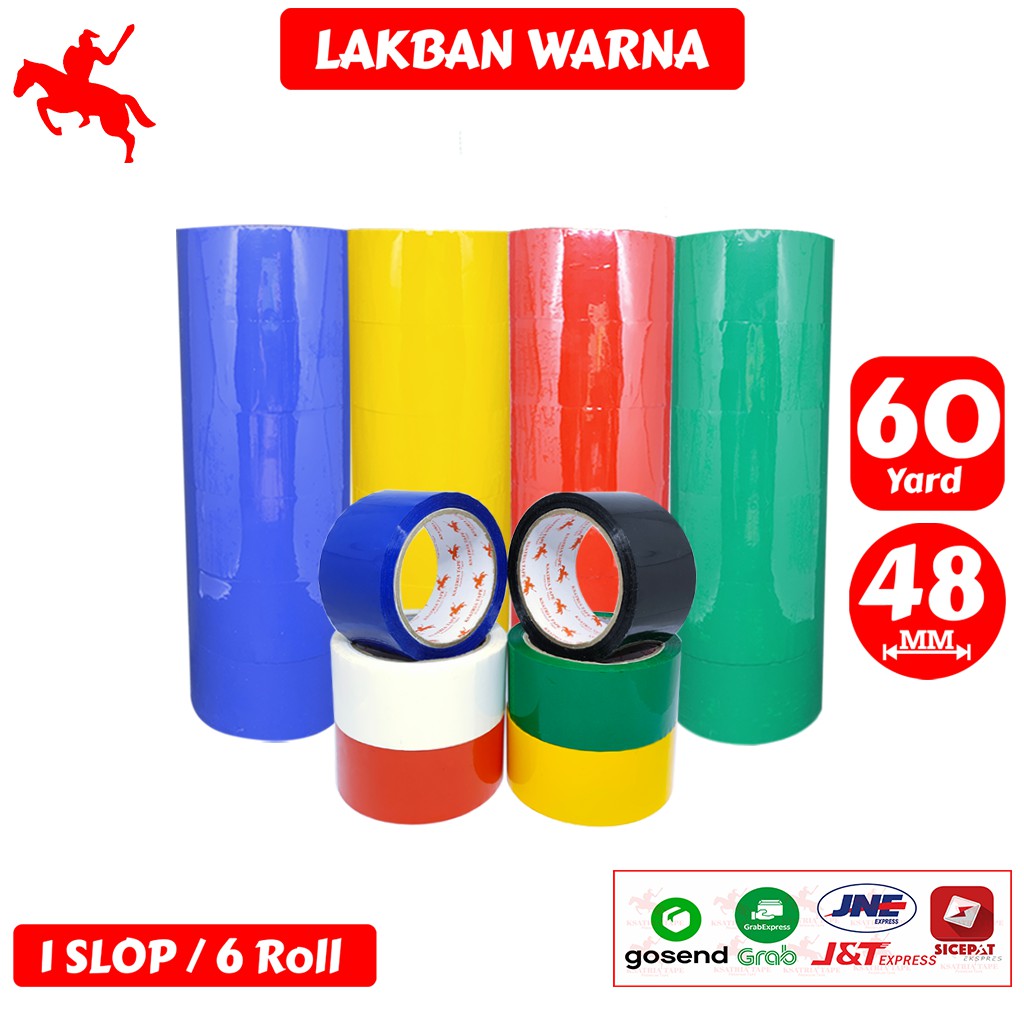 

Lakban OPP Tape / Lakban Warna KSATRIA Tape 60 Yard (1 Slop) JunDW