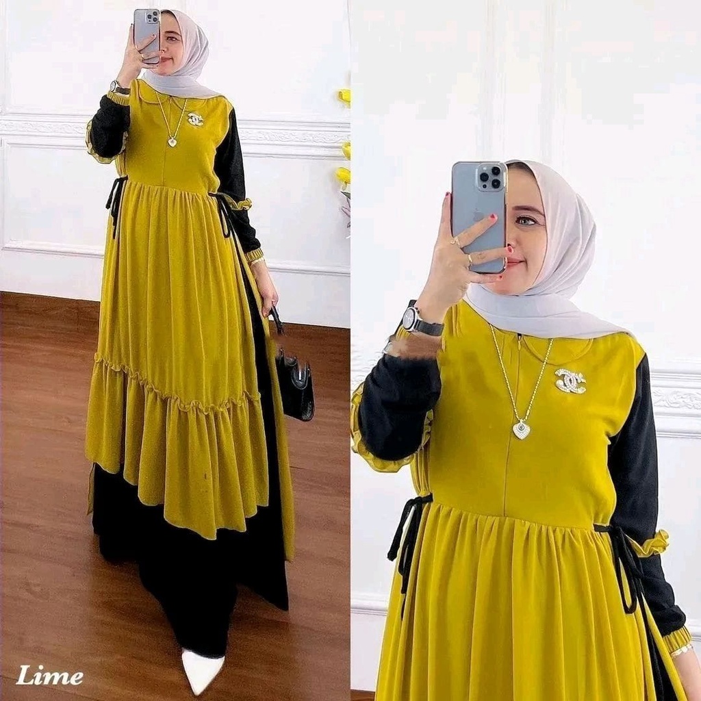 PRIANKA DRESS/gamis cruty baby doll/full puring/gamis muslimah /gamis kekinan/gamis terbaru/baju muslimah/pakaian wanita muslim/