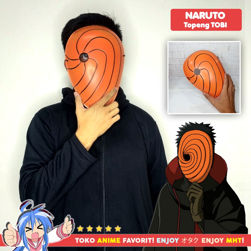 Topeng Tobi Light Orange Muda Naruto Akatsuki Cosplay Halloween