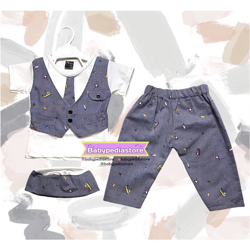 setelan baju koko rompi set peci bayi anak laki laki