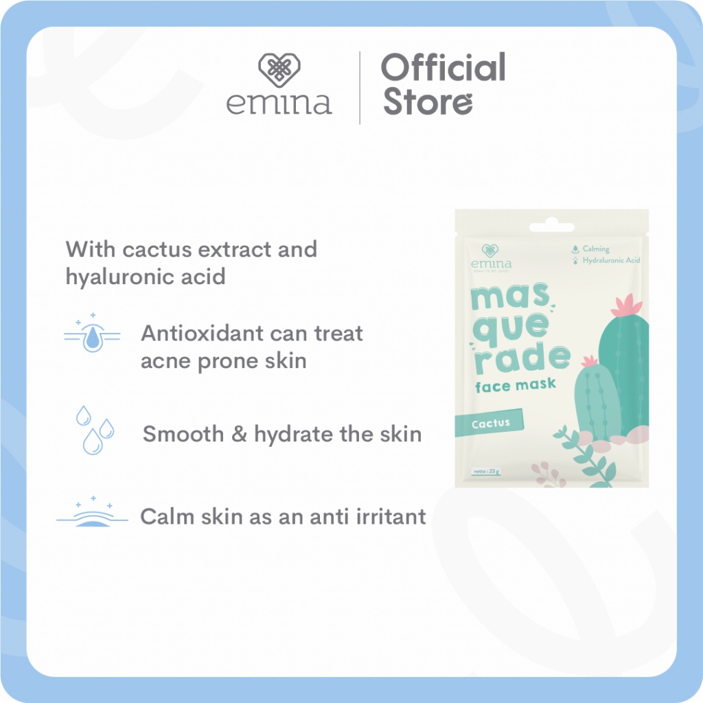 Emina Masquerade Face Mask 23 g - Masker Wajah (Sheet Mask) BISA COD