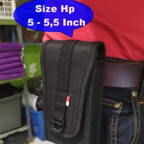 Termurah Sarung HP 5.5 inch Pinggang PDL PDH Android Tas Hp Pinggang Tni Polri Polisi Brimob Satpam