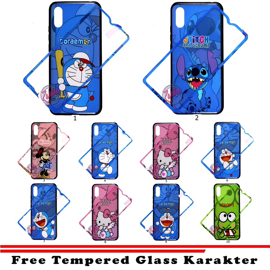 Xiaomi Redmi 9A Case 360 Full Protection Karakter Boneka Cewek Gaul Cute + Tempered Glass
