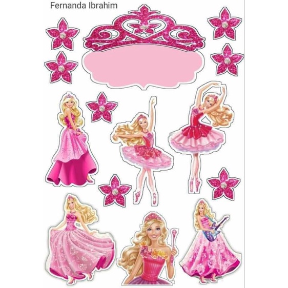 TOPPER CAKE ULANG TAHUN BARBIE/ TOPPER KUE ULANG TAHUN MURAH BARBIE