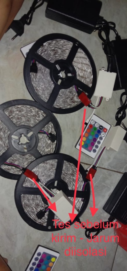 Led Strip RGB Warna Warni 5050 IP44 Set Remote + Adaptor