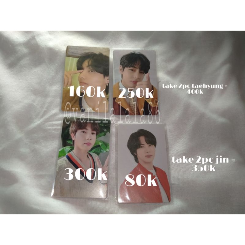 [baca desc] official photocard taehyung seokjin ld pob be ess orul dilan/tear r