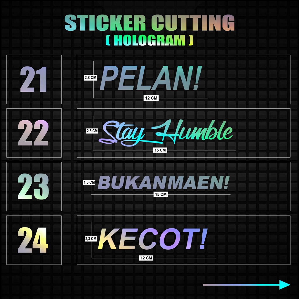 Sticker Cutting Hologram Stiker Cutting Motor harga 1pcs