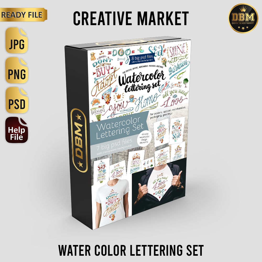 Water Color Lettering Set - Photoshop