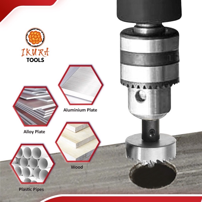 IKURA HSS201 Holesaw HSS Set 5 Pcs Mata Bor Hole Saw Plastik Besi Kayu