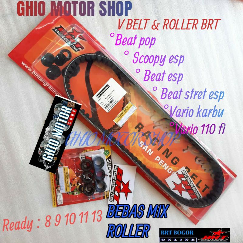 V Belt Vanbelt &amp; Roller BRT Beat Fi esp Vario 110 Fi esp Scoopy Spacy Fi Beat Pop Vario karbu 110