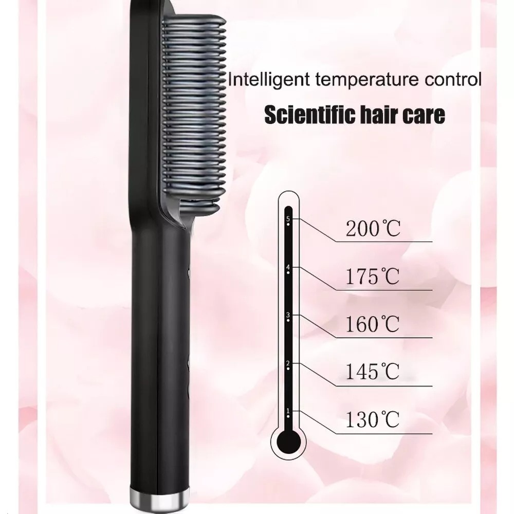 rumah_kita2020  Catok Sisir Pelurus Rambut Hair Straightener Curler 2 in 1 catokan sisir listrik Sisir Catokan Pelurus Rambut rambut lurus dan keriting