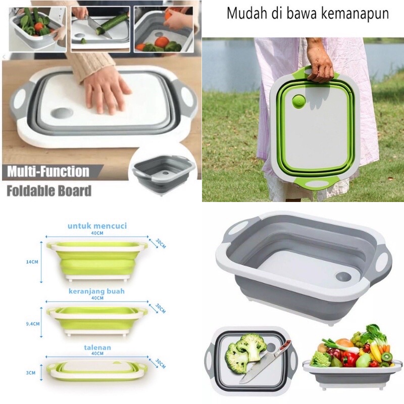 Talenan Lipat Baskom Multifungsi 3 in 1/Cutting Board Portable