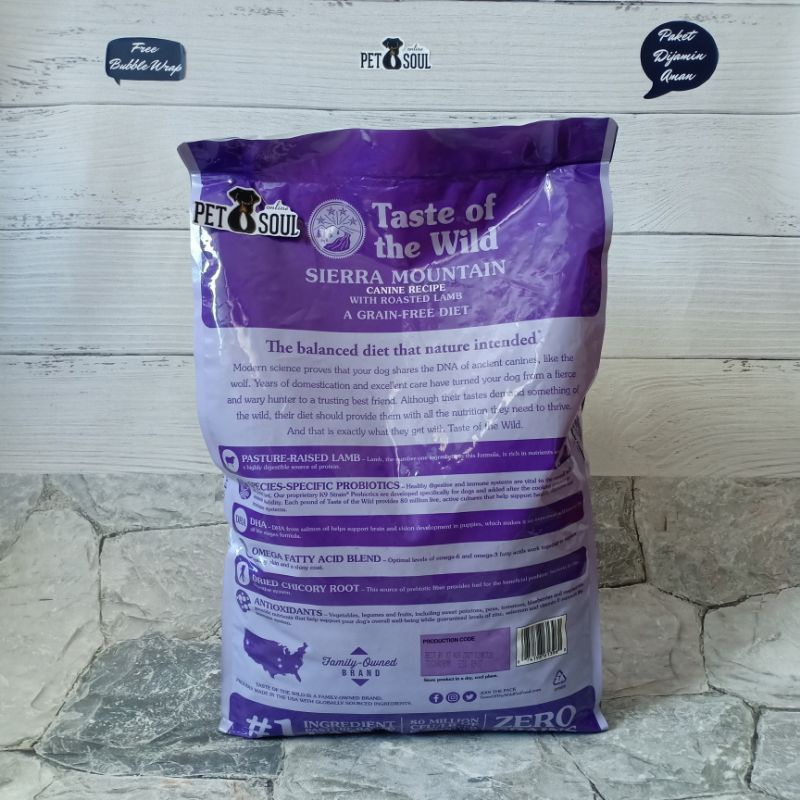 Taste Of The Wild Sierra Mountain 6.35kg /Totw Lamb / dogfood grain free made in usa