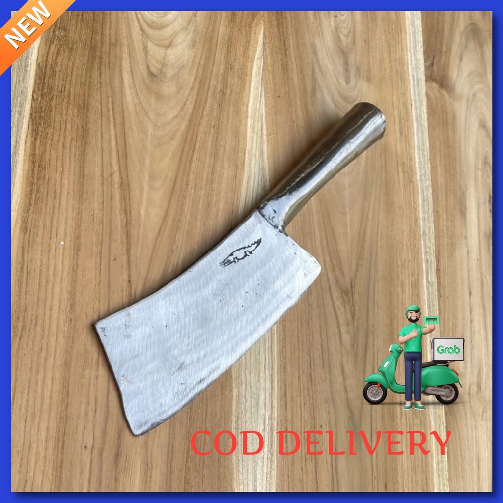 pisau cacah daging baja asli/ pisau cacah ayam/ pisau daging baja tebal 8 mili