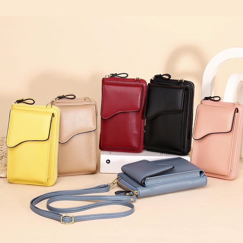 ONLYONE12 Tas MIni Selempang Wanita / Dompet Selempang Wanita / Tas Selempang Dompet Panjang Wanita Import / Dompet Panjang Tempat Hp / Dompet Tali Selempang Dompet Hp / Sling Bag Mini DW7119