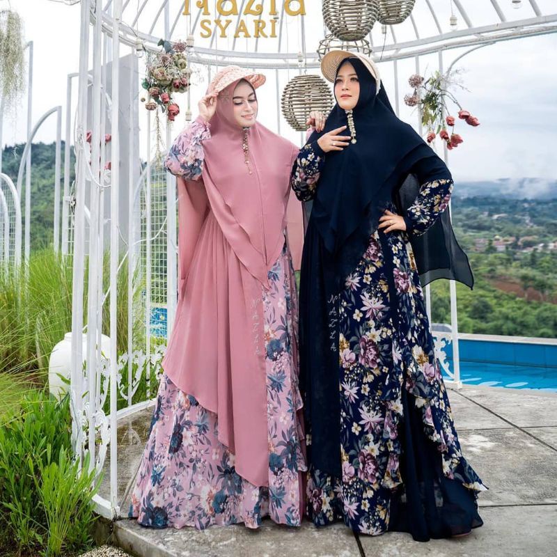 FASHION MUSLIM PAKAIAN WANITA GAMIS NAZLA SYARI KEKINIAN TERMURAH