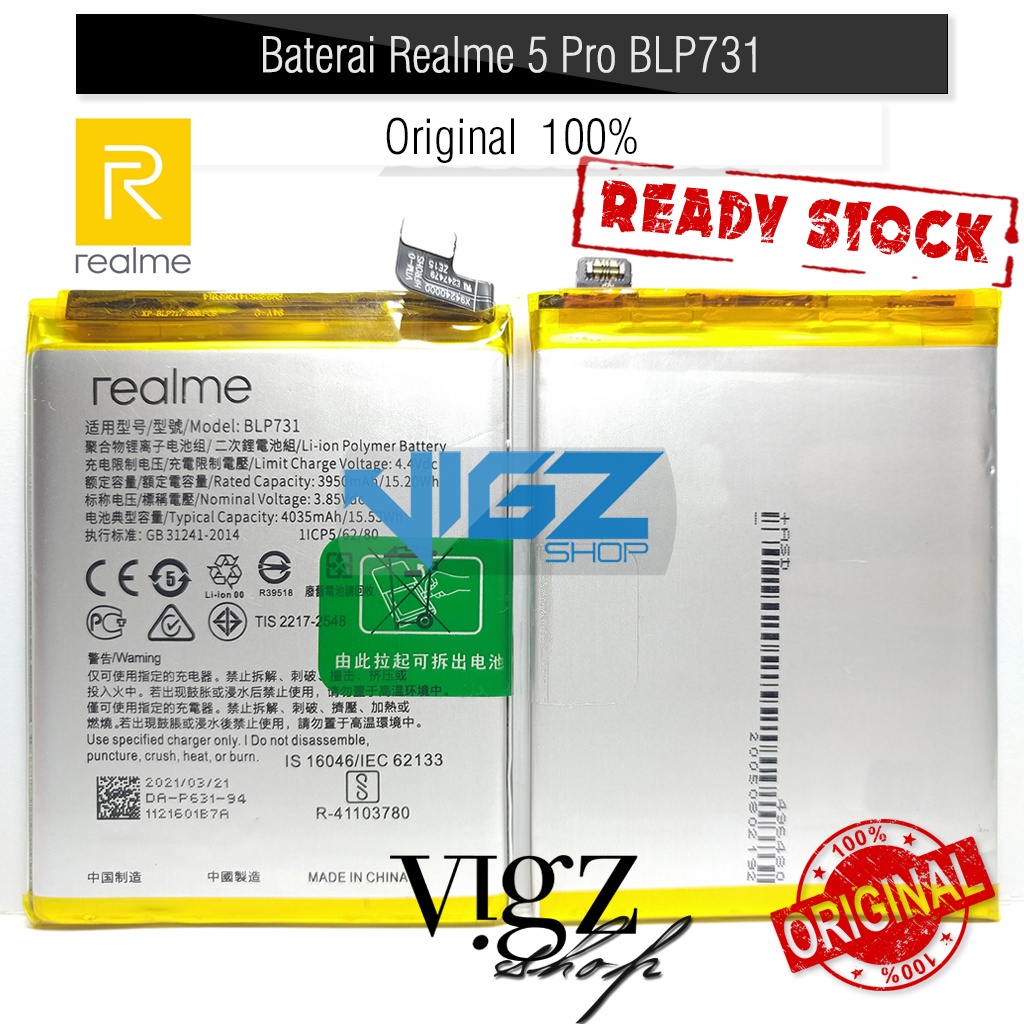 Battery Baterai Batre Realme 5 Pro BLP731 Original 100%